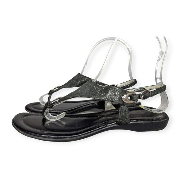 AK Anne Klein InFlex Black & Glittery Sandals Size 6 - Picture 4 of 12